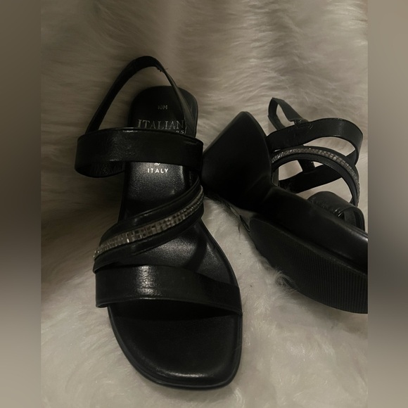 Italian Leather- size 10- wedge- 🔥 rhines/bling bling 🔥 - Picture 5 of 5